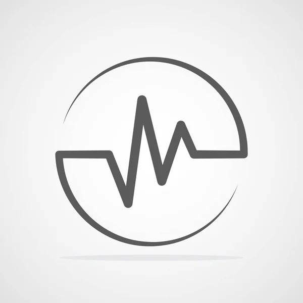 Ícone Batimento Cardíaco Cinzento Círculo Ilustração Vetorial Conceito Médico Design — Vetor de Stock