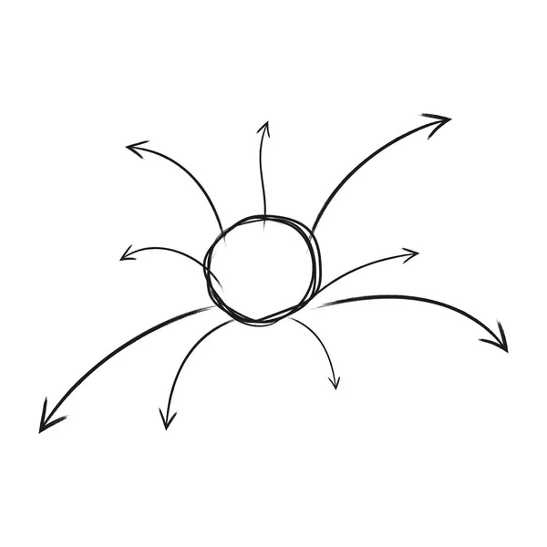 Mano Dibujada Con Flechas Ilustración Vectorial Grunge Bosquejo Esquema Aislado — Archivo Imágenes Vectoriales