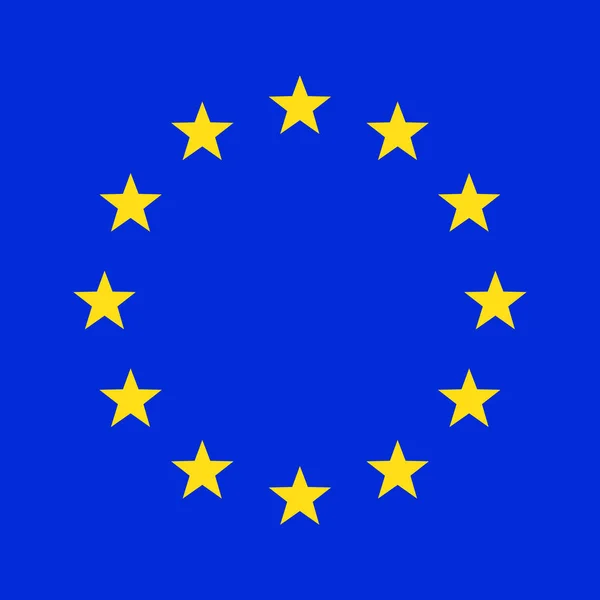 Bandeira União Europeia Ilustração Vetorial Bandeira Com Estrelas Amarelas —  Vetores de Stock