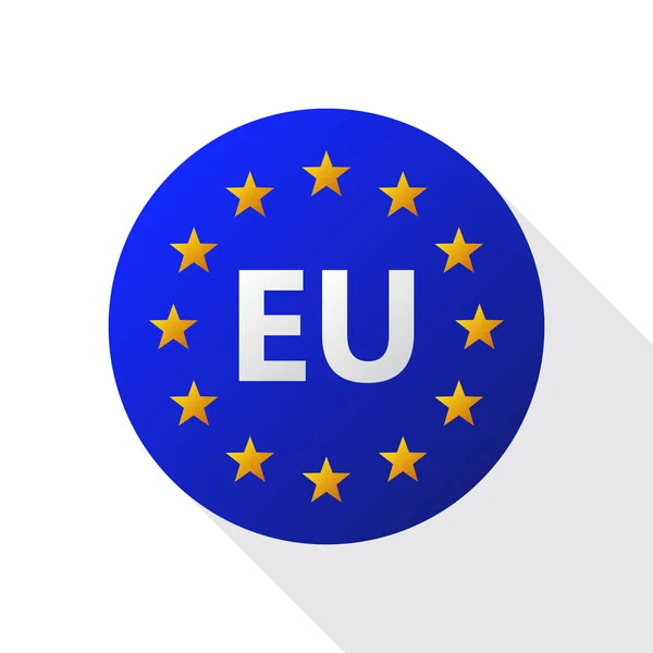 Logo Unión Europea Ilustración Vectorial Icono Bandera Con Estrellas Redondas — Vector de stock