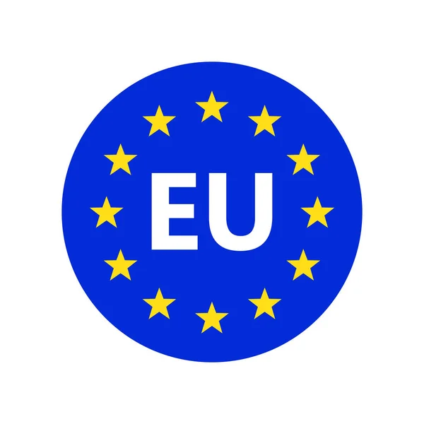 Logo Unión Europea Ilustración Vectorial Icono Bandera Con Estrellas Redondas — Vector de stock
