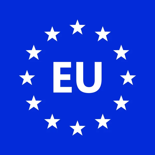 Logótipo União Europeia Ilustração Vetorial Ícone Bandeira Com Estrelas Redondas —  Vetores de Stock