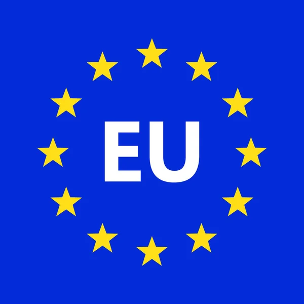 Logo Unión Europea Ilustración Vectorial Icono Bandera Con Estrellas Redondas — Vector de stock