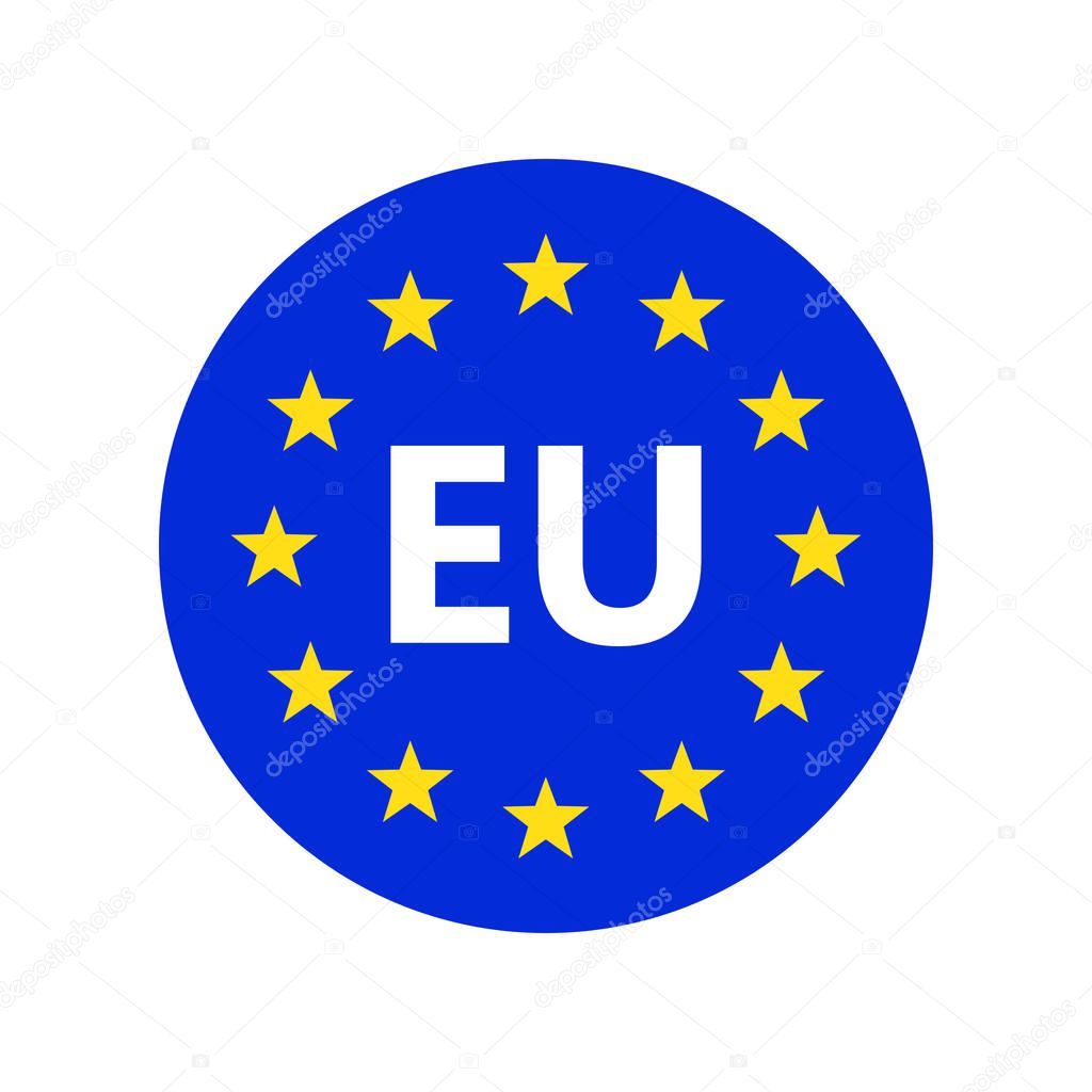 European union logo. Vector illustration. EU flag icon with round stars