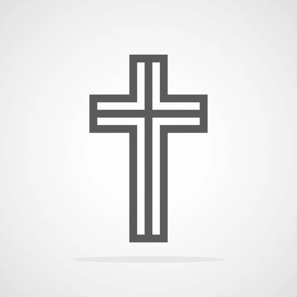 Cruz Cristiana Gris Icono Diseño Plano Ilustración Vectorial Cruz Cristiana — Vector de stock