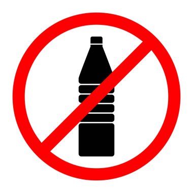 İçki şişesi iz yok. Vektör çizim. İçecekler yasaklanmıştır