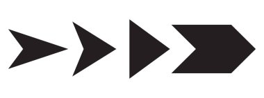 Siyah okları kümesi. Vektör çizim. Beyaz arka plan üzerinde izole okları koleksiyonu.