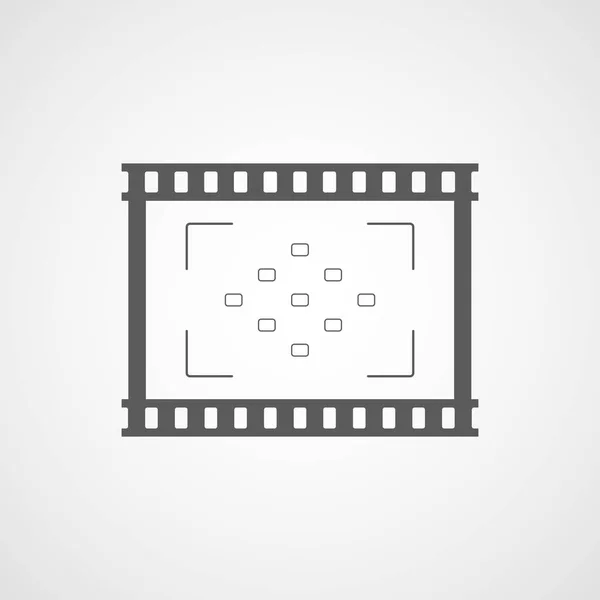 Icono Gray Film Diseño Plano Ilustración Vectorial Icono Película Aislado — Archivo Imágenes Vectoriales