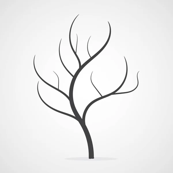 Baum Symbol Flachen Stil Vektorillustration Silhouette Des Baumes Auf Weißem — Stockvektor