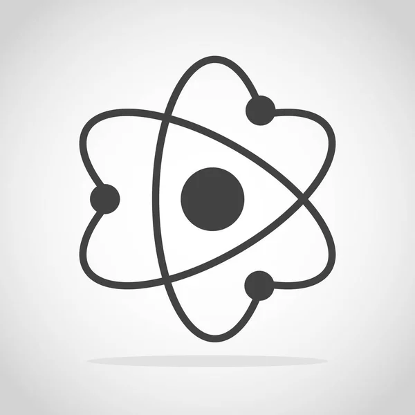 Μόριο Εικονίδιο Στην Επίπεδη Σχεδίαση Εικονογράφηση Διάνυσμα Atom Γκρι Εικονίδιο — Διανυσματικό Αρχείο