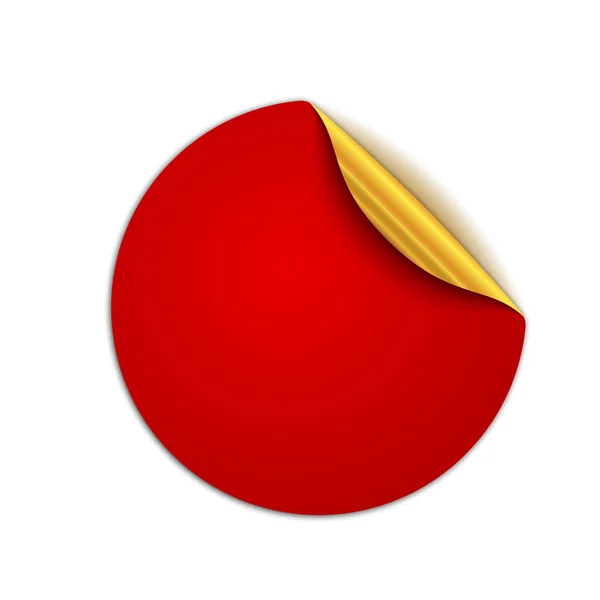 Czerwony Okrągły Naklejki Białym Tle Ilustracja Wektorowa Etykiety Papierowe Złoty — Wektor stockowy