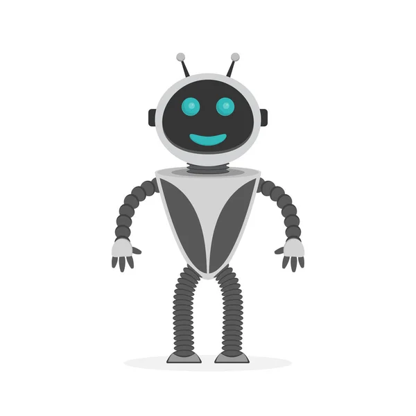 Robô Feliz Estilo Plano Ilustração Vetorial Ícone Robô Isolado — Vetor de Stock
