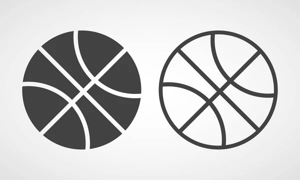 Basketbalová Ikona Plochý Vektorové Ilustrace Basketball Šedá Ikona Samostatný — Stockový vektor