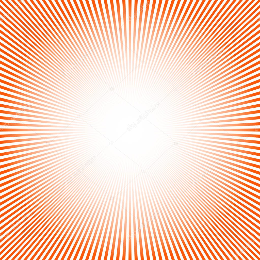 Abstract sun rays background. Vector illustration. Red background with sun rays