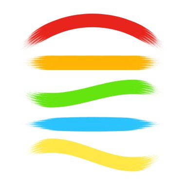 El boyalı fırça darbeleri izole. Vektör çizim. Renkli grunge fırçalar