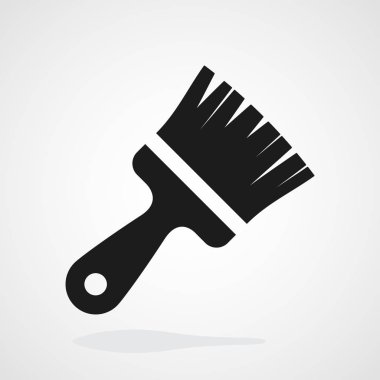 Düz tasarım boya fırça simgesini. Vektör çizim. İzole gri boya fırça simgesini