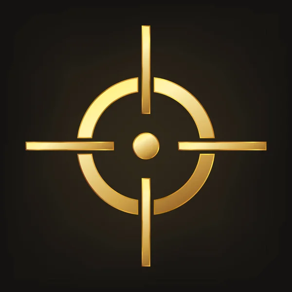 Icono Gold Target Ilustración Vectorial Icono Golden Aim Crosshair Icono — Archivo Imágenes Vectoriales