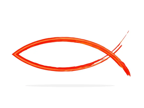 Christian Fish Symbol Vector Illustration Hand Drawn Christian Religious Icon — Stock Vector