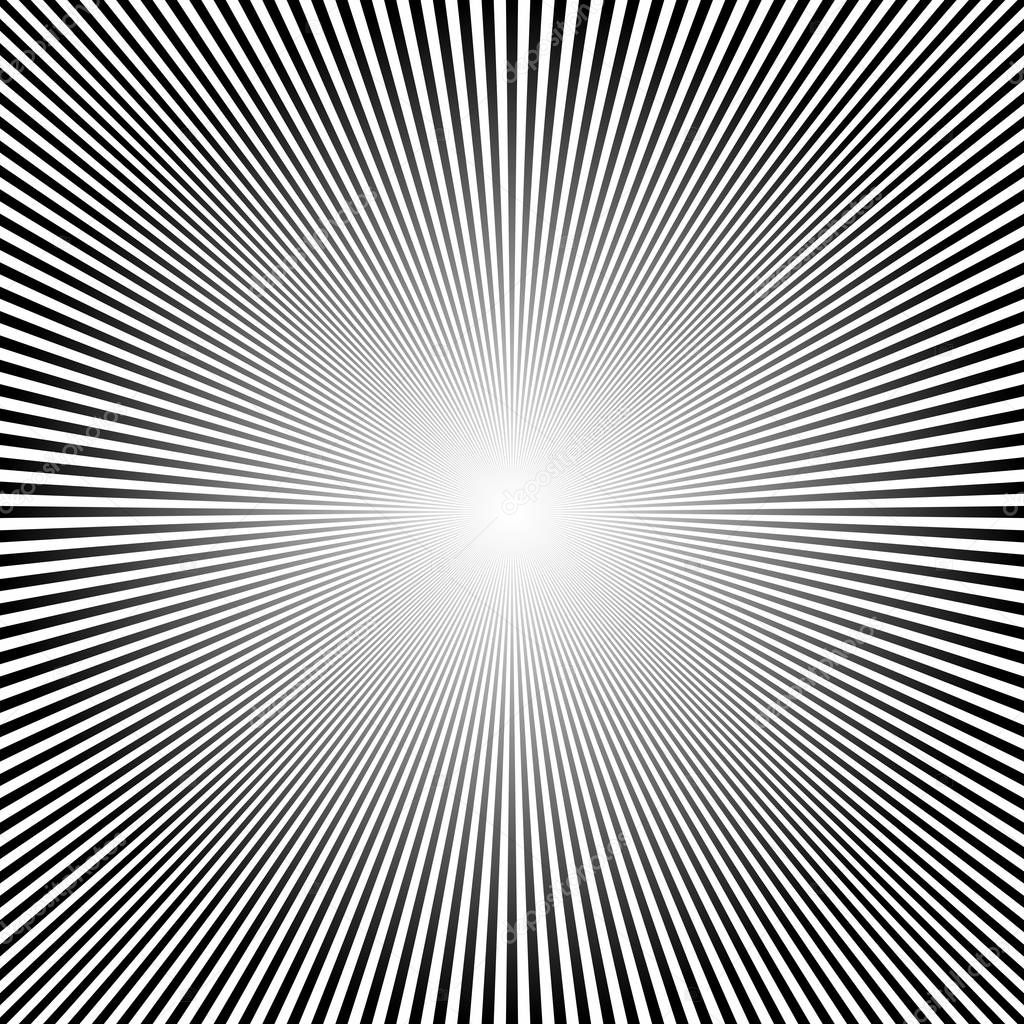 Abstract sun rays background. Vector illustration. Black and white background with sun rays