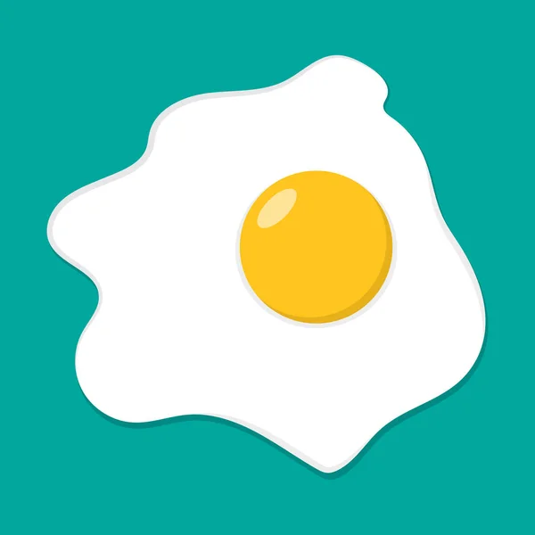 Смажені Яйця Плоских Стилі Векторні Ілюстрації Простий Смаженим Яйцем Ізольовані — стоковий вектор