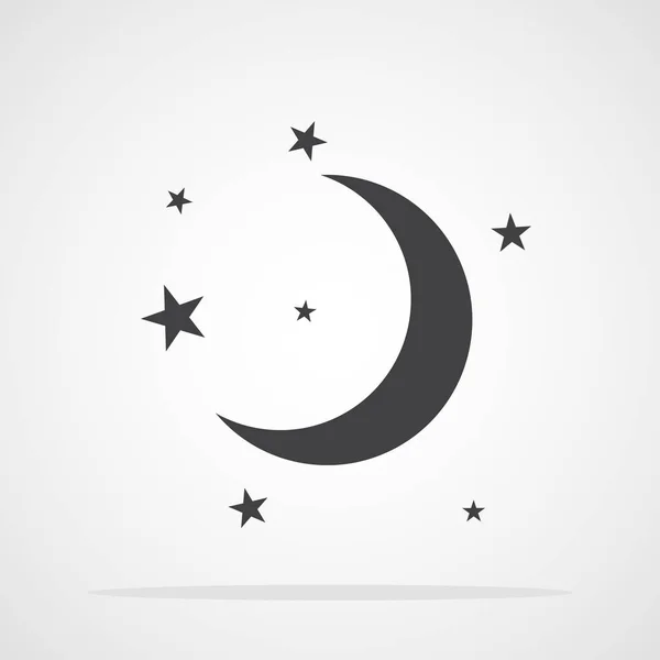 Icono Luna Gris Estrellas Aislado Ilustración Vectorial Concepto Sueño Sueño — Archivo Imágenes Vectoriales