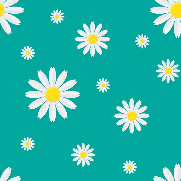 Motif Floral Sans Couture Avec Camomille Illustration Vectorielle Jolie Fleur — Image vectorielle
