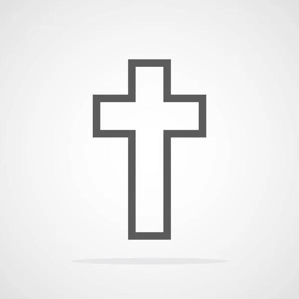 Graues Christliches Kreuz Flachem Design Vektorillustration Abstraktes Lineares Christliches Kreuz — Stockvektor