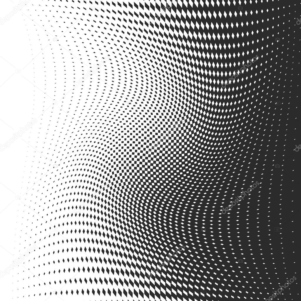 Black dots on white background. Vector illustration. Abstract background with halftone dots effect.