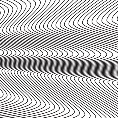 Soyut Doğrusal model. Vektör çizim. Siyah arka plan dalga hatları ile