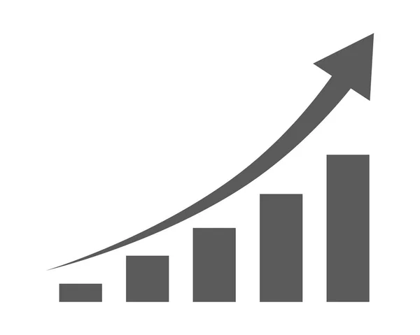 Icono Gráfico Barras Creciente Con Flecha Ascendente Ilustración Vectorial Gráfico — Archivo Imágenes Vectoriales