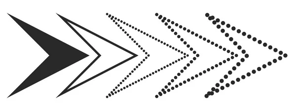 Satz Schwarzer Pfeile Vektorillustration Pfeile Sammlung Isoliert Auf Weißem Hintergrund — Stockvektor
