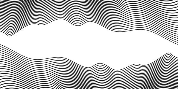 Absztrakt Lineáris Szerkezet Vektoros Illusztráció Fekete Háttér Hullám Vonalakkal — Stock Vector