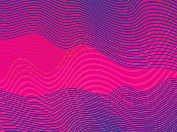 Patrón Lineal Abstracto Ilustración Vectorial Fondo Brillante Con Líneas Onda — Vector de stock