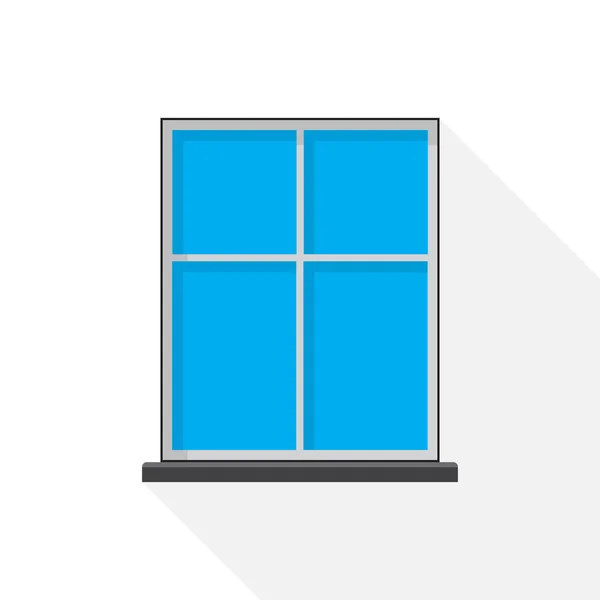 Fenstersymbol Flachem Design Vektorillustration Fenster Symbol Mit Langem Schatten — Stockvektor