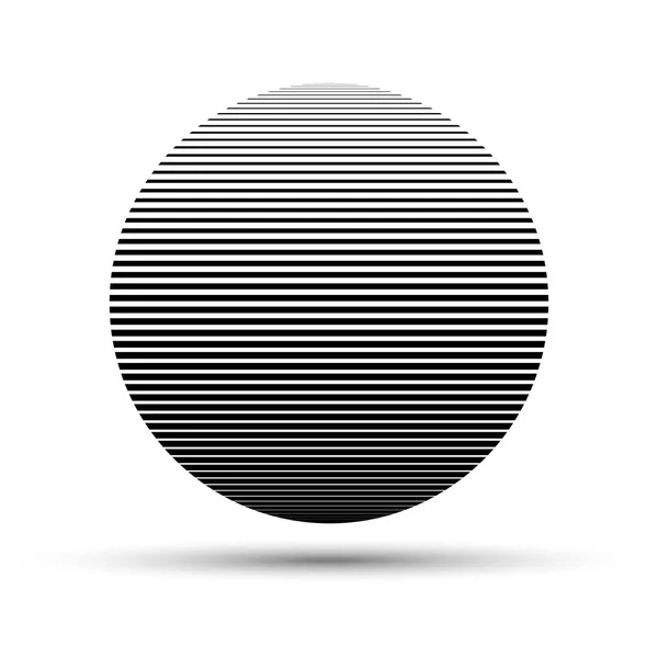 Forme Ronde Noire Conception Abstraite Logo Illustration Vectorielle Cercles Lignes — Image vectorielle