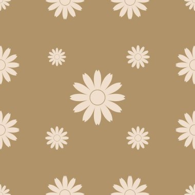 Papatya ile sorunsuz çiçek desenli. Vektör çizim. Düz stil renk çiçek.