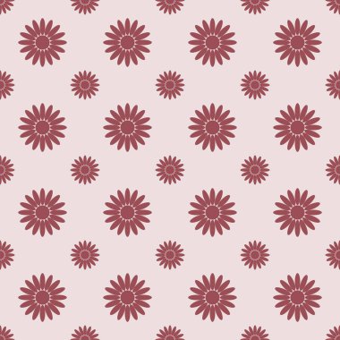 Papatya ile sorunsuz çiçek desenli. Vektör çizim. Düz stil renk çiçek.