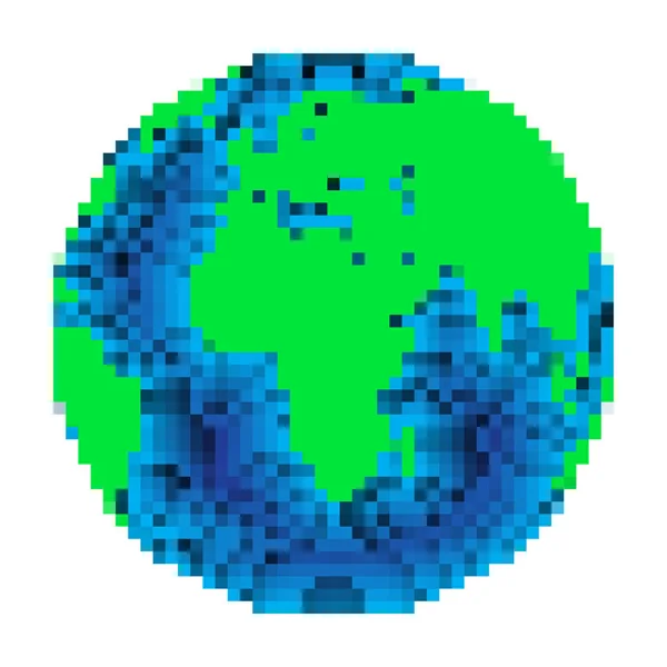 Design Arte Pixel Terra Ilustração Vetorial Planeta Colorido Terra Estilo —  Vetores de Stock