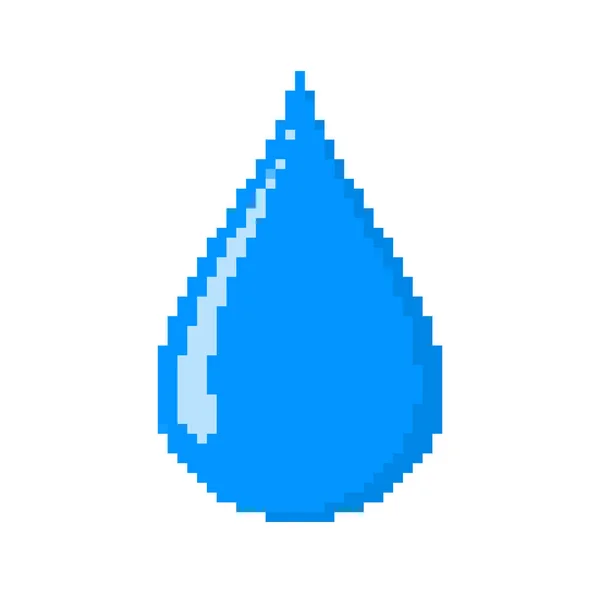 Disegno Artistico Pixel Una Goccia Acqua Illustrazione Vettoriale Goccia Acqua — Vettoriale Stock