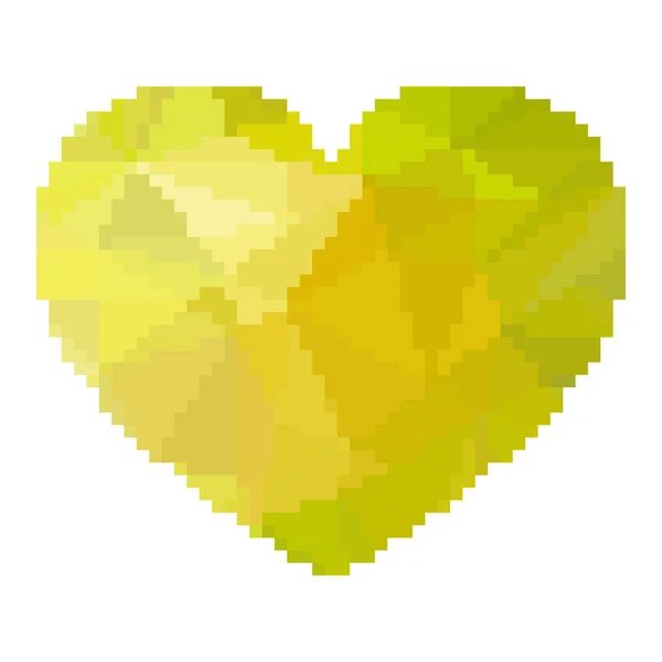 Πράσινη Καρδιά Pixel Στυλ Εικονογράφηση Διάνυσμα Εικονίδιο Αφηρημένη Καρδιάς Απομονωμένες — Διανυσματικό Αρχείο