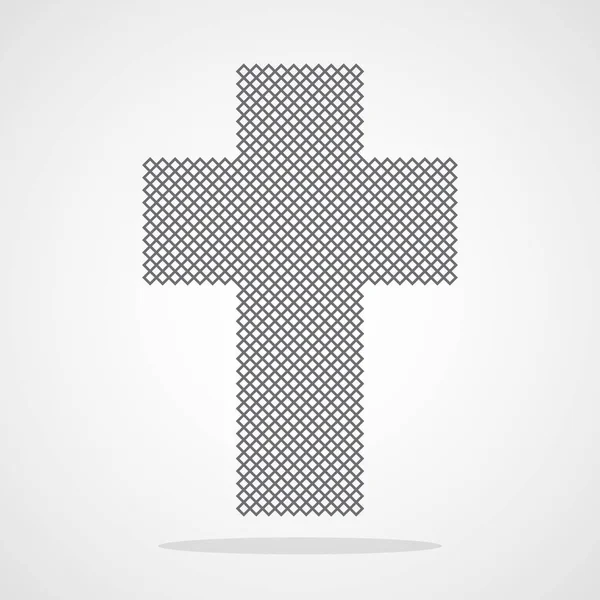 Pixel Konstdesign Christian Cross Vektorillustration Abstrakta Christian Cross Pixel Stil — Stock vektor