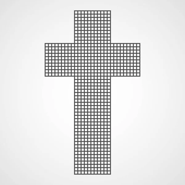 Pixel Design Arte Christian Cross Ilustração Vetorial Abstract Christian Cross — Vetor de Stock