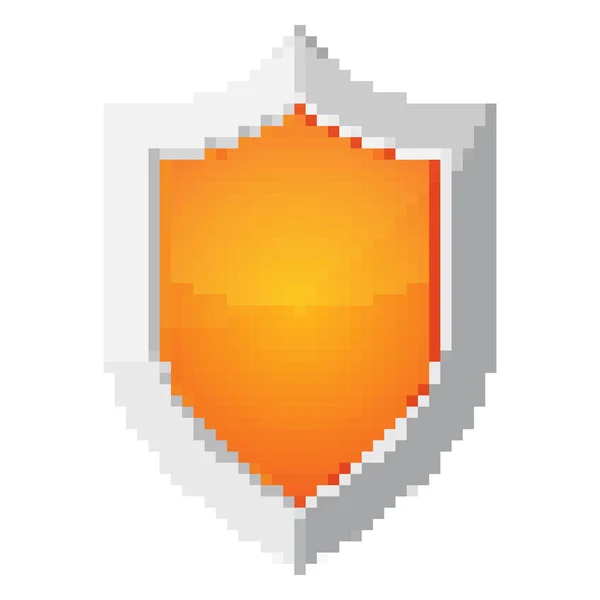 Pixel Art Design Shield Icon Ilustración Vectorial Icono Escudo Abstracto — Vector de stock