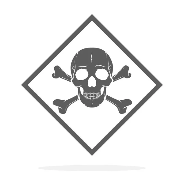 Skull Crossbones Logo Aandacht Pictogram Waarschuwing Vectorillustratie Een Teken Van — Stockvector