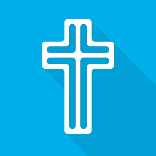 Icône Croix Chrétienne Blanche Sur Fond Bleu Croix Chrétienne Abstraite — Image vectorielle