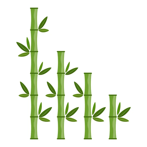 Grön Bambu Grenar Och Blad Vektorillustration Bambu Stjälkar Bambu Ikonen — Stock vektor