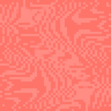 Soyut kare piksel sanat arka plan. Mozaik arka plan. Vektör çizim. Yaşam mercan - trendy renk 2019 yıl.