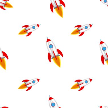 Roketler ile sorunsuz arka plan. Vektör çizim.