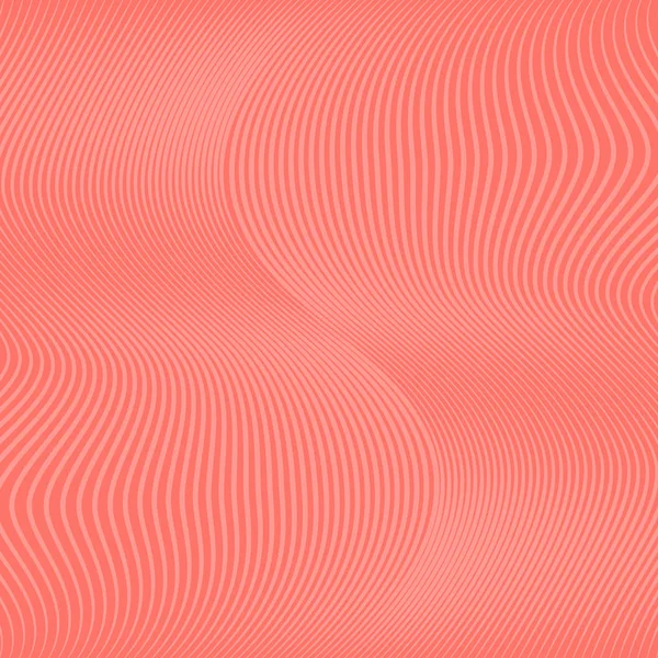 Абстрактный Линейный Геометрический Фон Векторная Иллюстрация Живой Коралл Модный Цвет — стоковый вектор