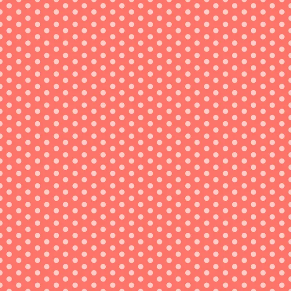 粉红无缝图案与波尔卡点 向量例证 活珊瑚 时尚的颜色2019年 — 图库矢量图片